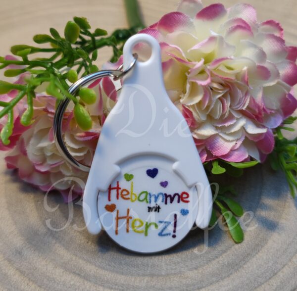Einkaufswagenchip ,Hebamme mit Herz"