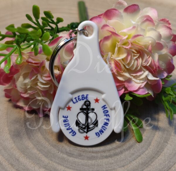 Einkaufswagenchip ,,Glaube,Liebe,Hoffnung"