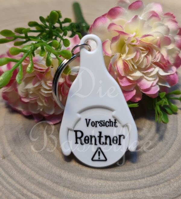 Einkaufswagenchip ,,Vorsicht Rentner"