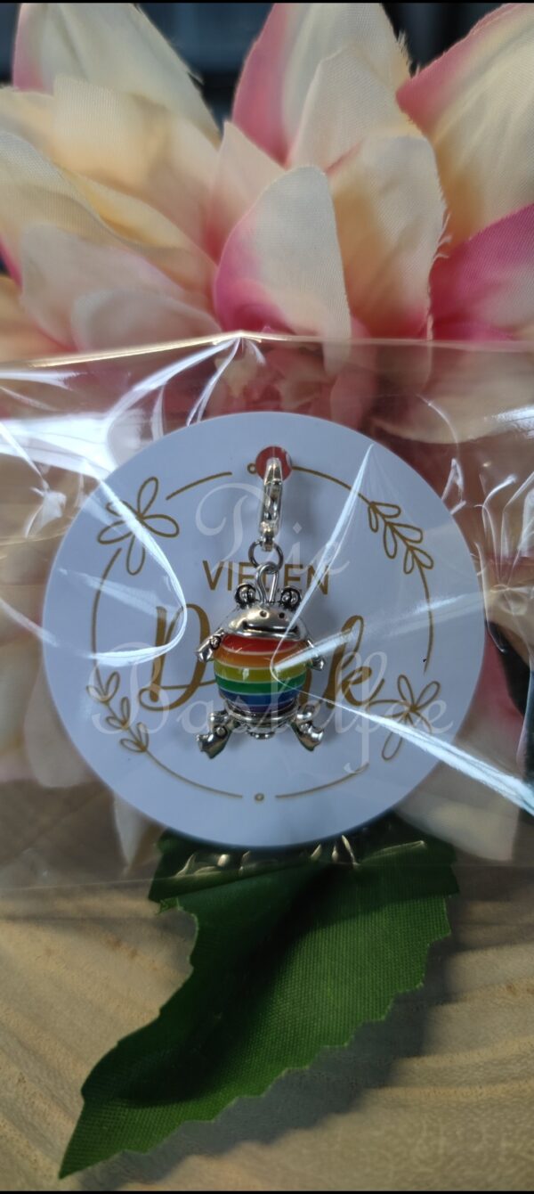 Perlentiere: Frosch ,,Vielen Dank" Regenbogen