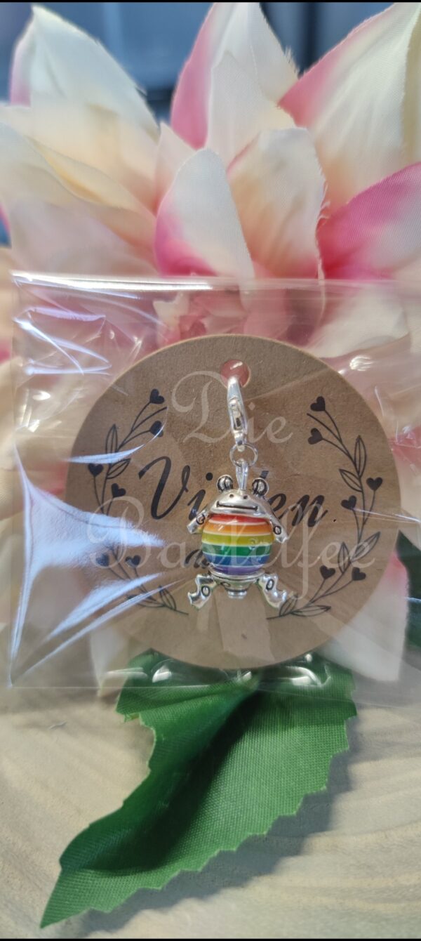 Perlentiere: Frosch ,,Vielen Dank" Regenbogen