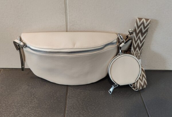 Kunstleder Tasche zum umhängen in creme weiß