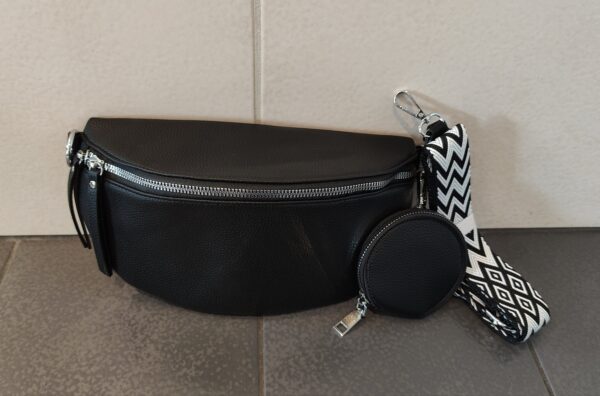Kunstleder Tasche zum umhängen in schwarz