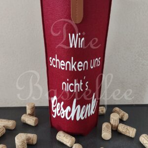 Sekt u. Wein Flaschen Verpackung aus Filz