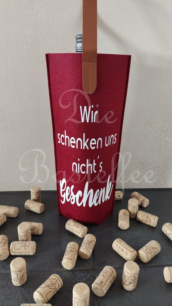 Sekt u. Wein Flaschen Verpackung aus Filz