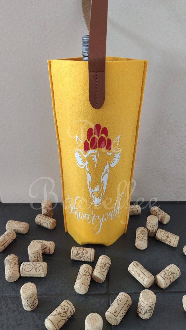 Sekt u. Wein Flaschen Verpackung aus Filz