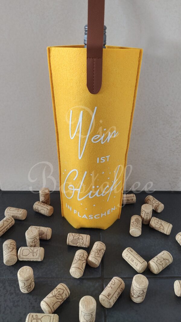 Sekt u. Wein Flaschen Verpackung aus Filz