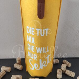 Sekt u. Wein Flaschen Verpackung aus Filz