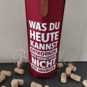 Sekt u. Wein Flaschen Verpackung aus Filz