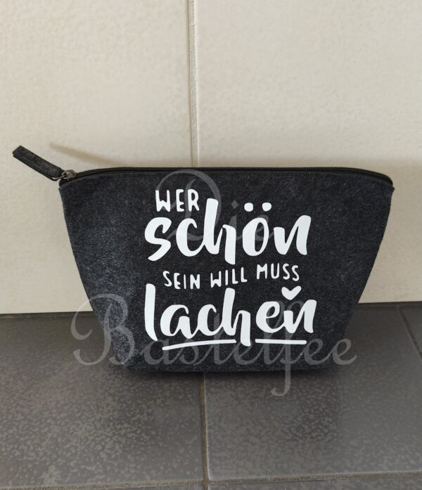 Filztasche klein ,,Wer schön sein will..."