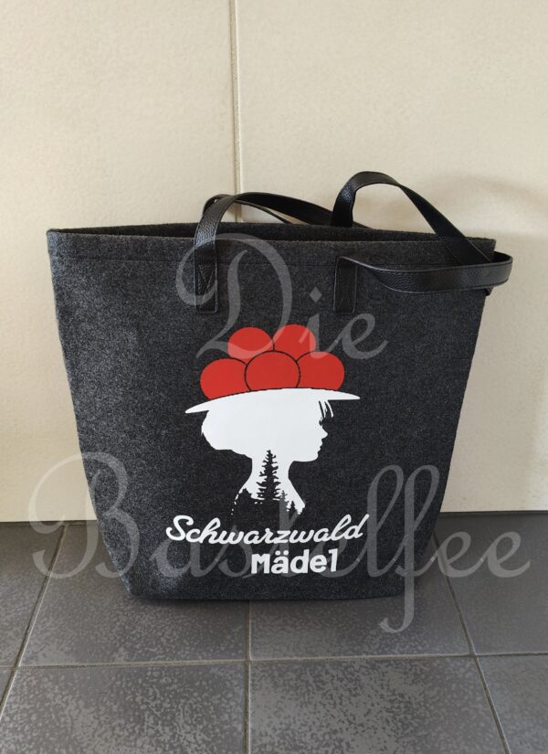 Filztasche groß ,,Schwarzwald Mädel" mit Kunstleder Henkel