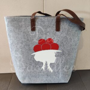 Filztasche groß ,,Schwarzwald Mädel“ mit Kunstleder Henkel