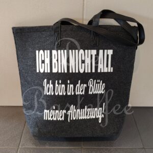 Achtung B-Ware! Filztasche groß ,,Alt…“ schief vernäht!