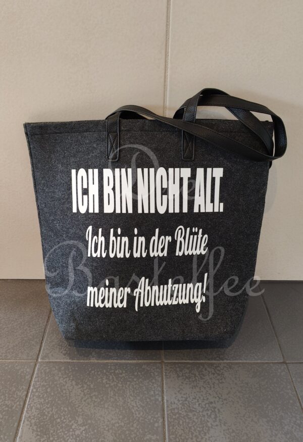 Achtung B-Ware! Filztasche groß ,,Alt..." schief vernäht!