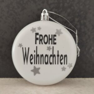 Weihnachtskugeln flach mit silbernen Sternen