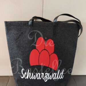 Filztasche groß ,,Schwarzwald“ mit Kunstleder Henkel