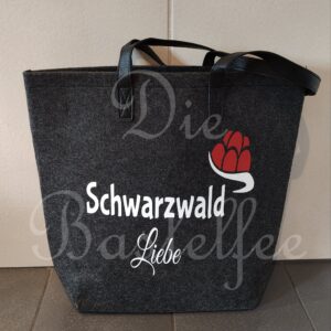 Filztasche groß ,,Schwarzwald Liebe“ mit Kunstleder Henkel