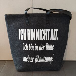 Achtung B-Ware! Filztasche groß ,,Alt…“ schief vernäht!